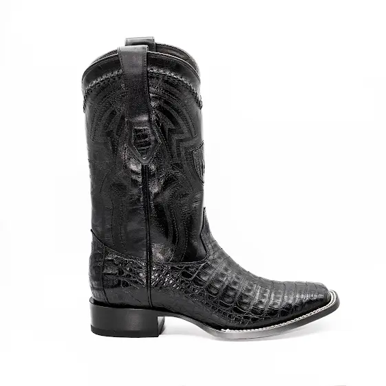 Wild West Boots Black Caiman Belly- 824L8205
