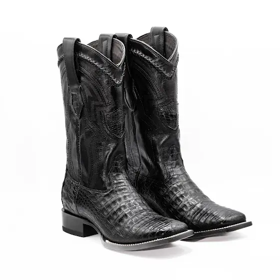 Wild West Boots Black Caiman Belly- 824L8205