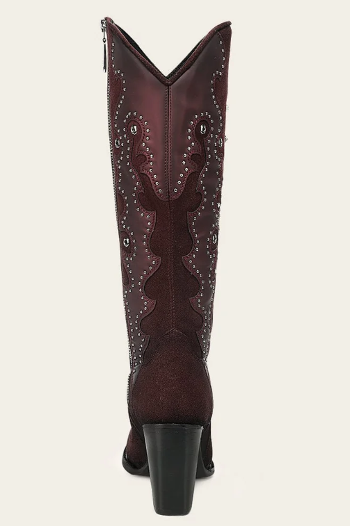 Cuadra Ladies Tall Boot Wine Crystals CC358