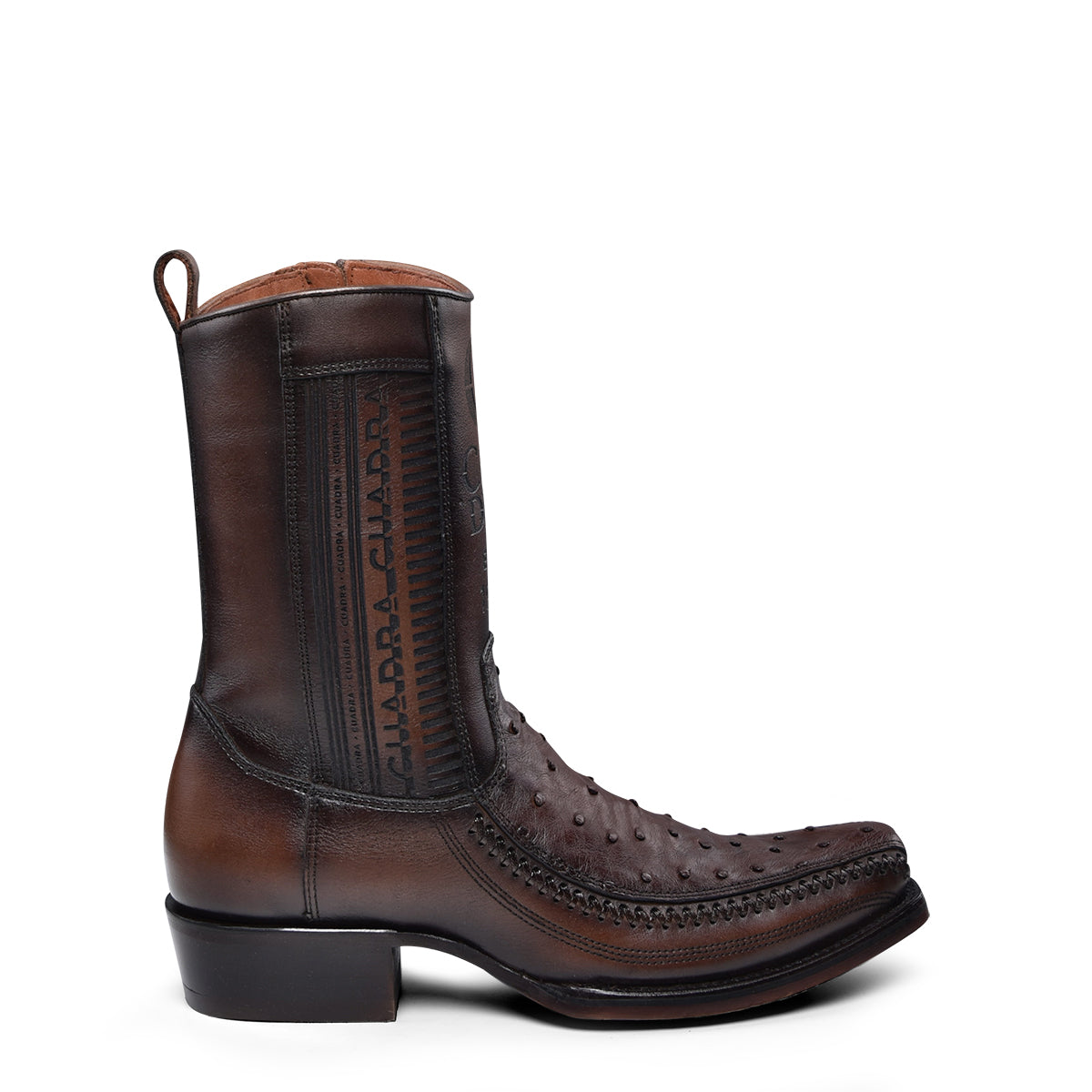 Cuadra Mens Chocolate Flame Ostrich Laser