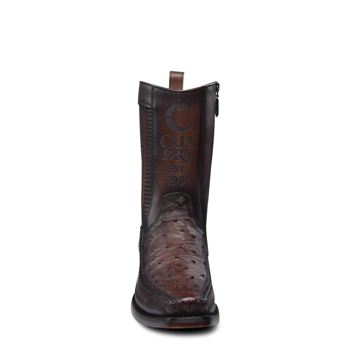 Cuadra Mens Chocolate Flame Ostrich Laser