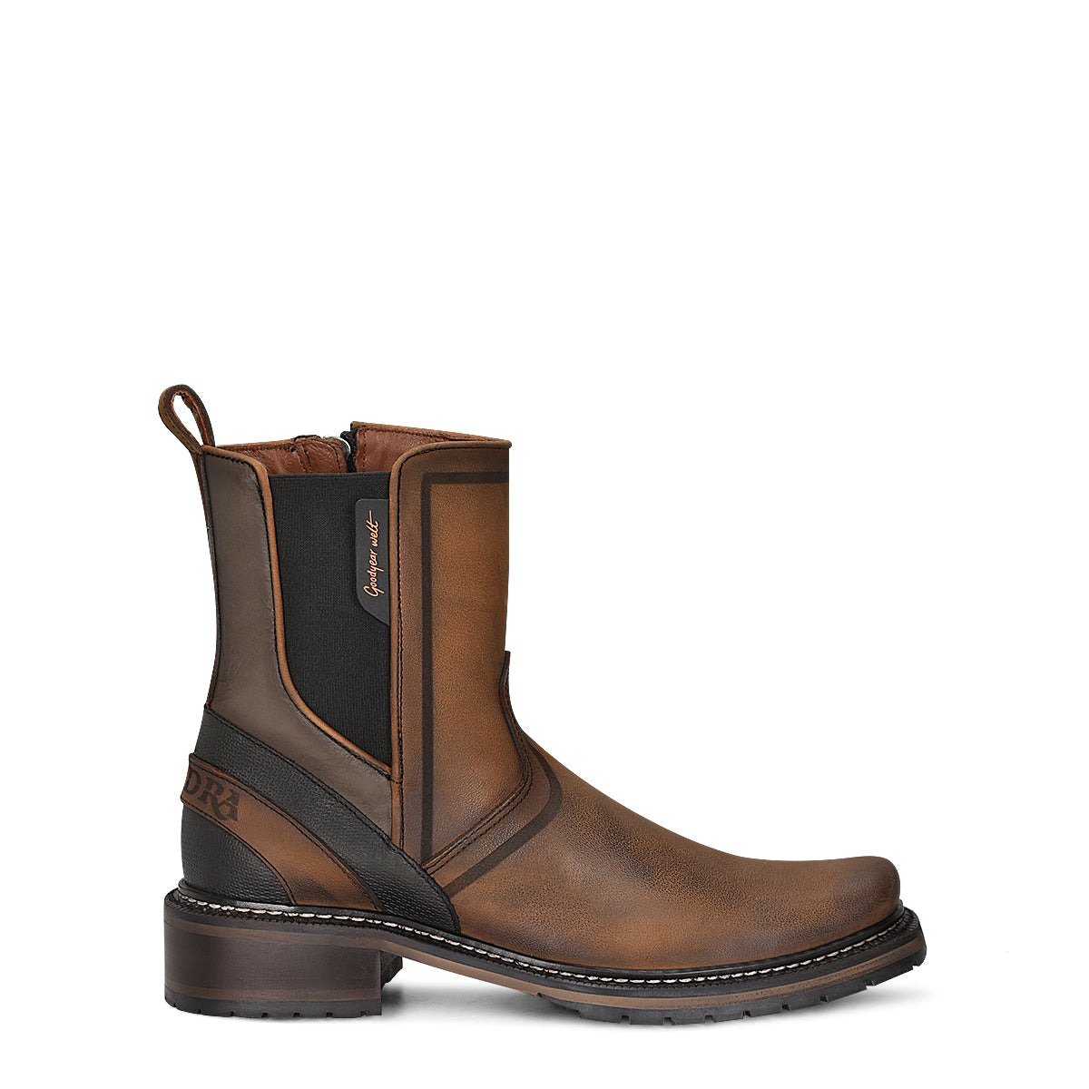 Cuadra Mens Brown Zipper Narrow Square Toe Boot