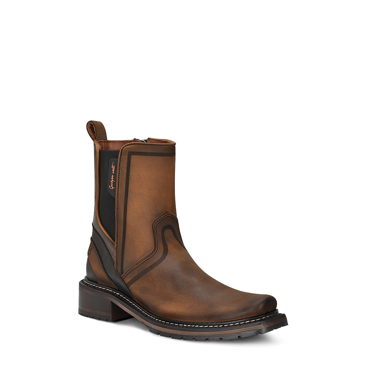 Cuadra Mens Brown Zipper Narrow Square Toe Boot