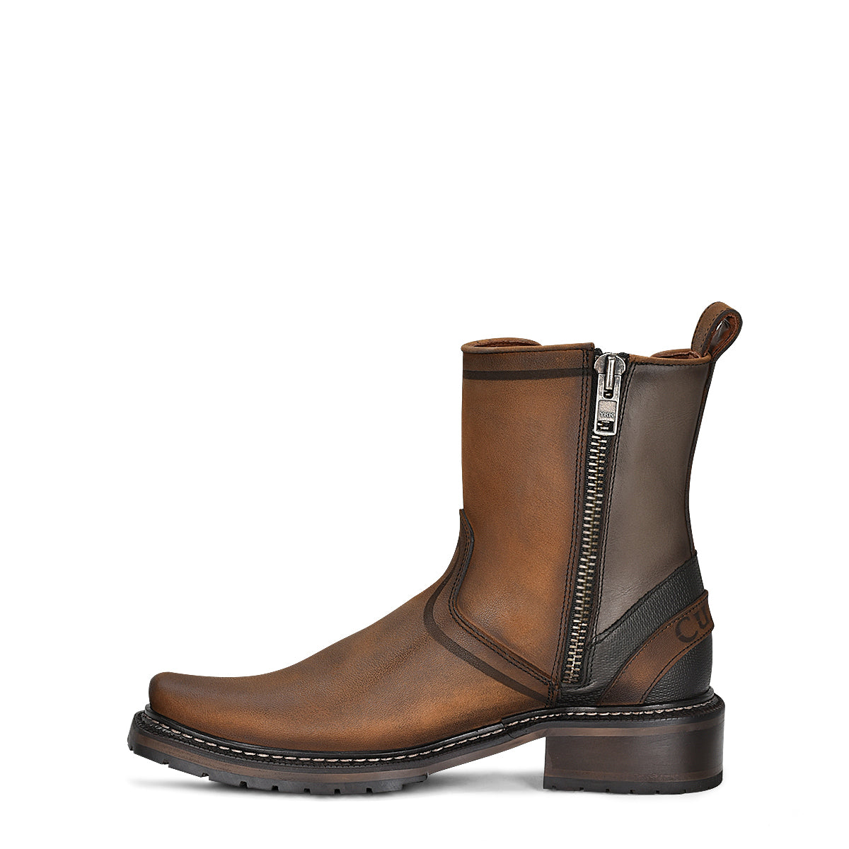 Cuadra Mens Brown Zipper Narrow Square Toe Boot