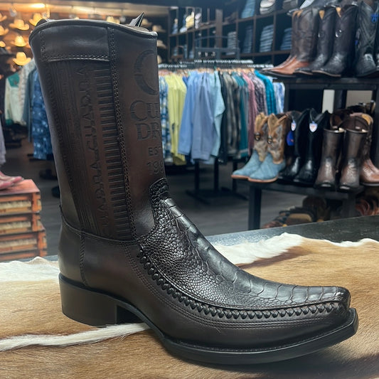 Cuadra Brown Ostrich Leg Narrow Boot