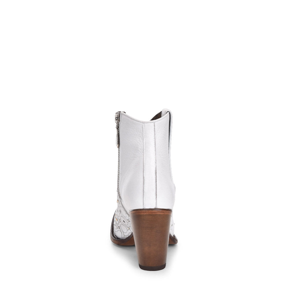 Cuadra White Laser Booties with Authentic Austrian Crystals