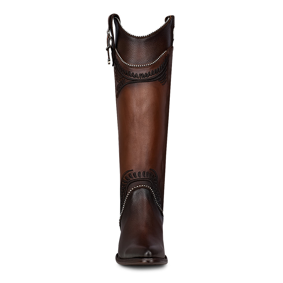 Cuadra Ladies Chocolate Embroidery Round Toe Boot