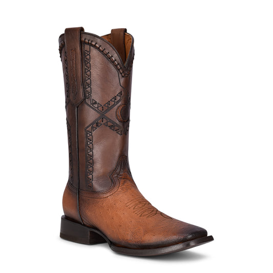 Cuadra Ostrich Belly Flame Honey Boot