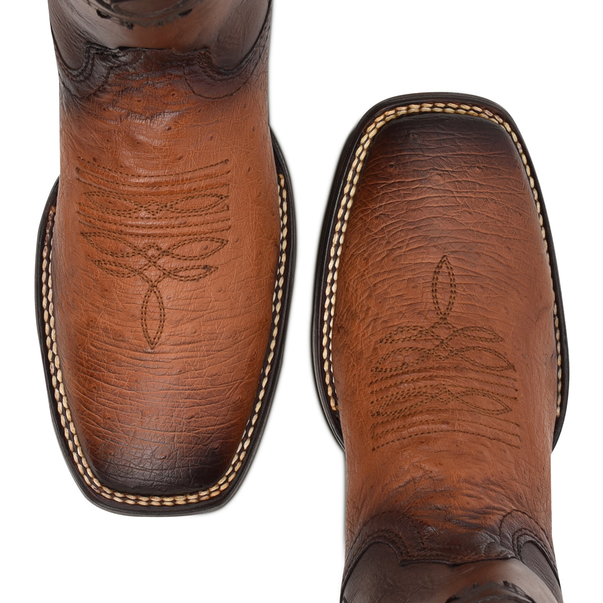 Cuadra Ostrich Belly Flame Honey Boot