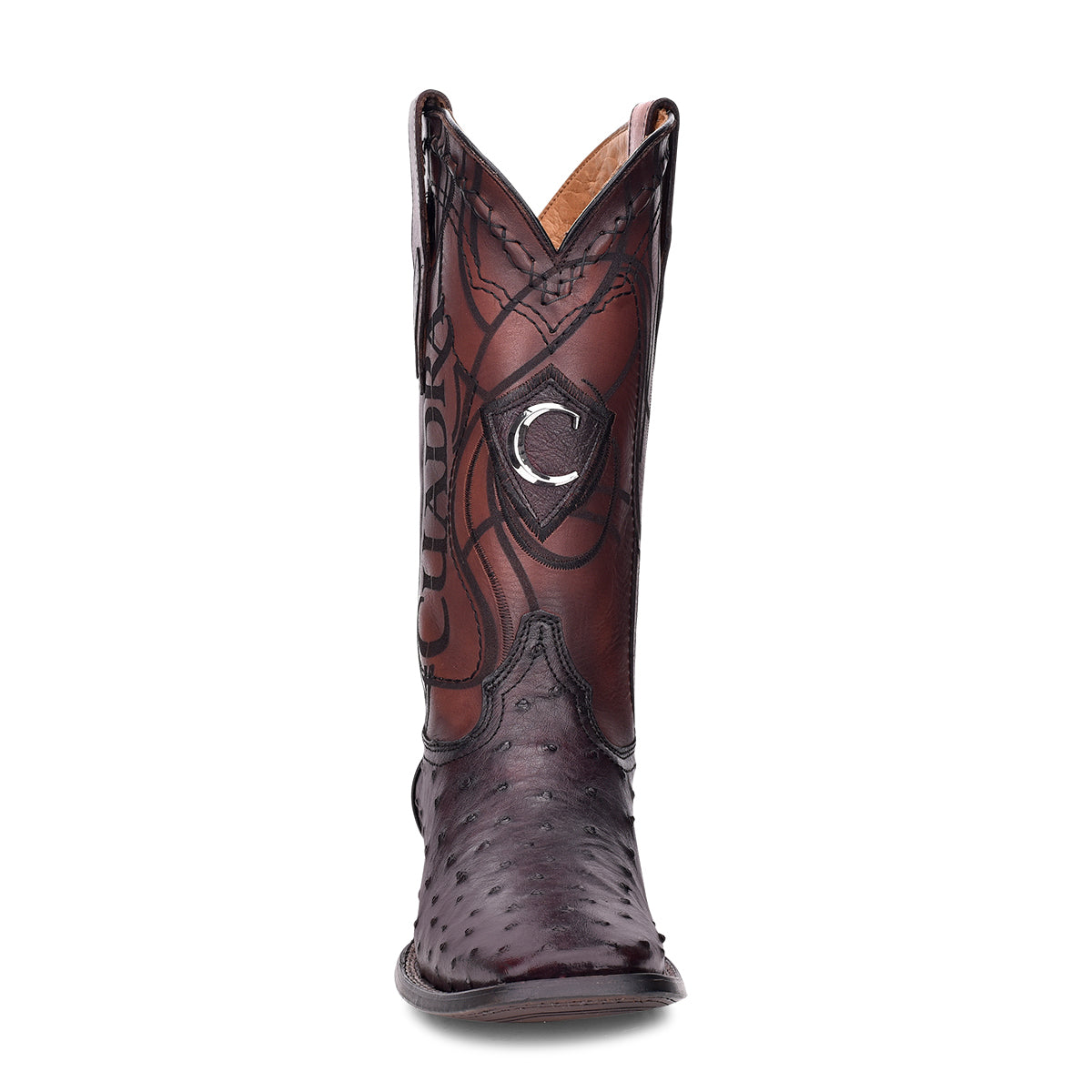 Cuadra Mens Black Cherry Ostrich Exotic Boot