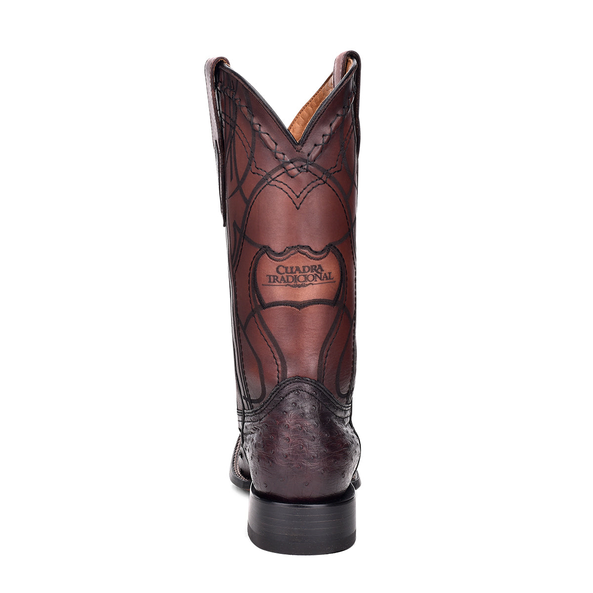 Cuadra Mens Black Cherry Ostrich Exotic Boot