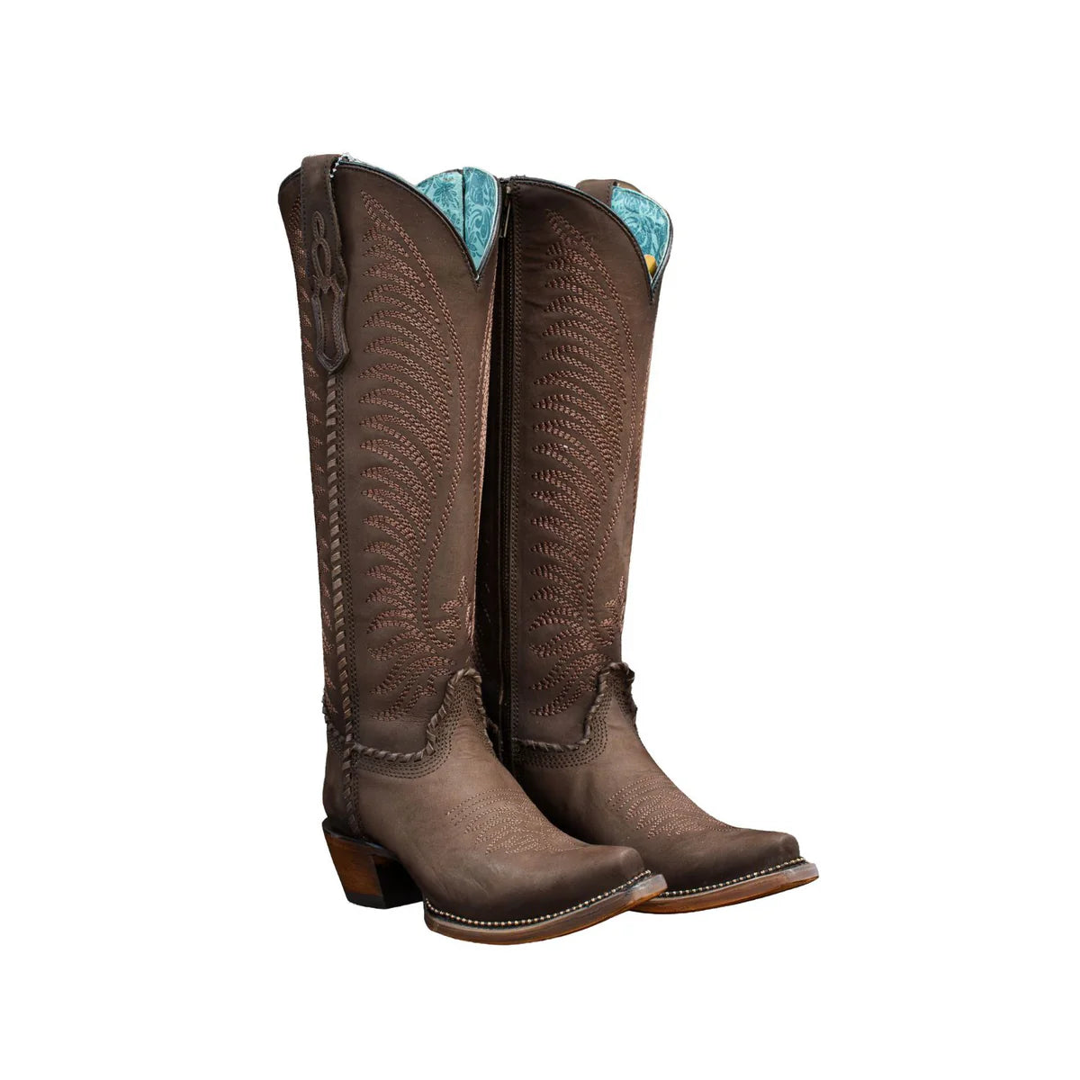 Women's Brown Embroidered Boot