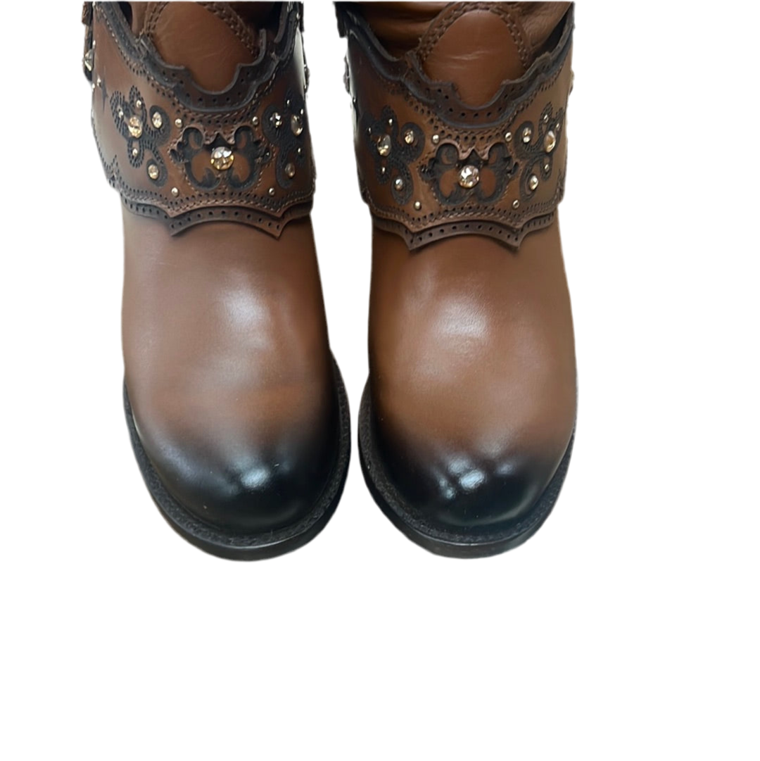 Cuadra Ladies Honey Cowhide Laser & Crystal Boot