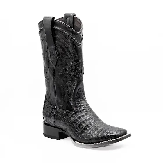 Wild West Boots Black Caiman Belly- 824L8205