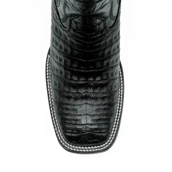 Wild West Boots Black Caiman Belly- 824L8205