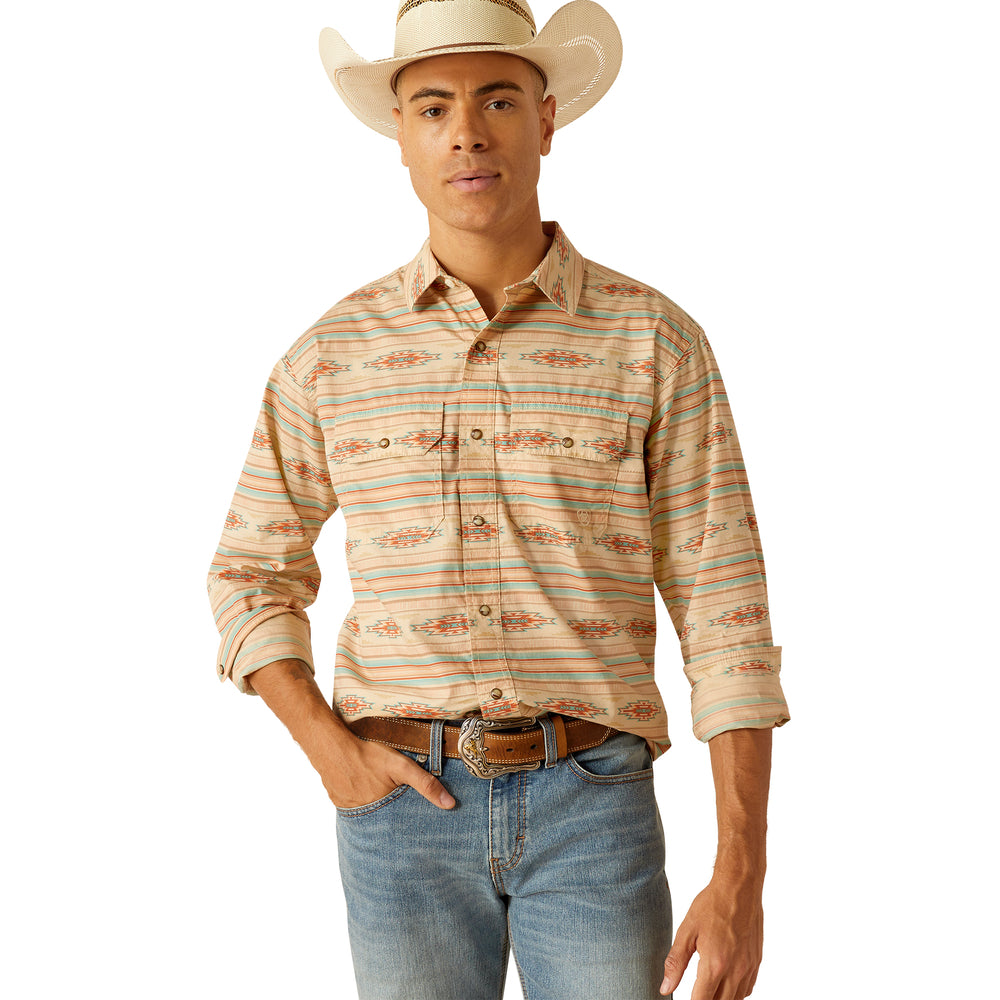 Ariat Biege Orange Snap Shirt