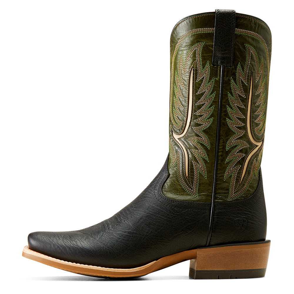 Ariat Mens Stadtler Black Roughout/ Neon Lime Cowboy Boot