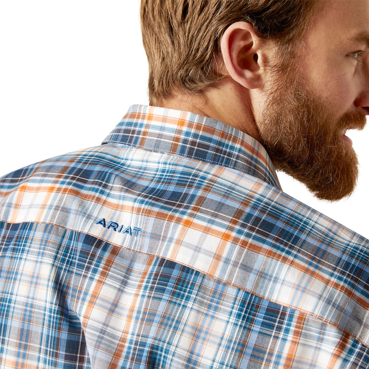 Ariat Blue Orange Plaid Shirt