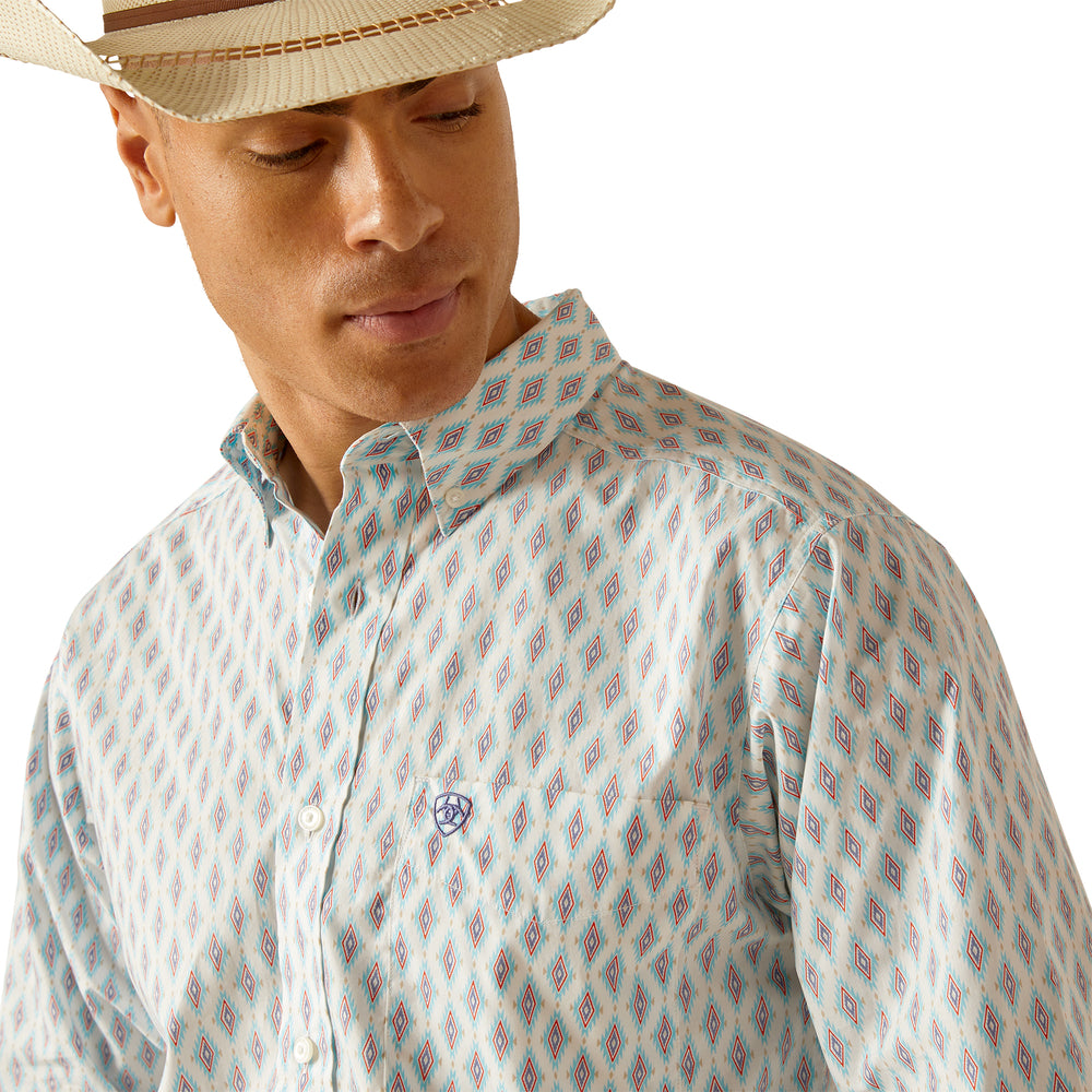 Ariat White Blue/Red Diamond Shirt