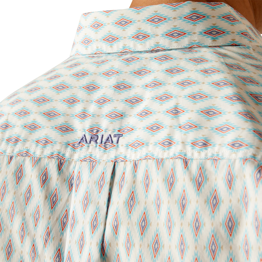 Ariat White Blue/Red Diamond Shirt