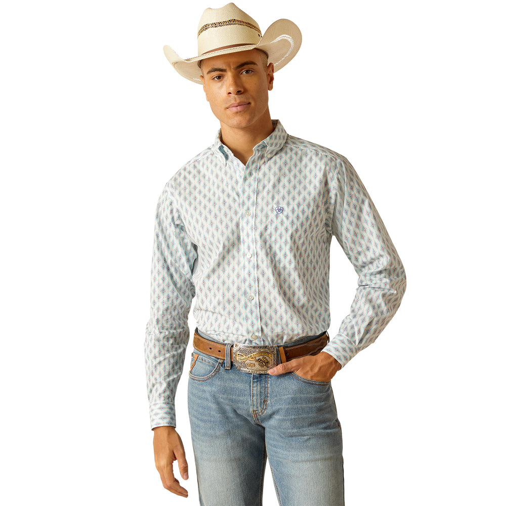 Ariat White Blue/Red Diamond Shirt