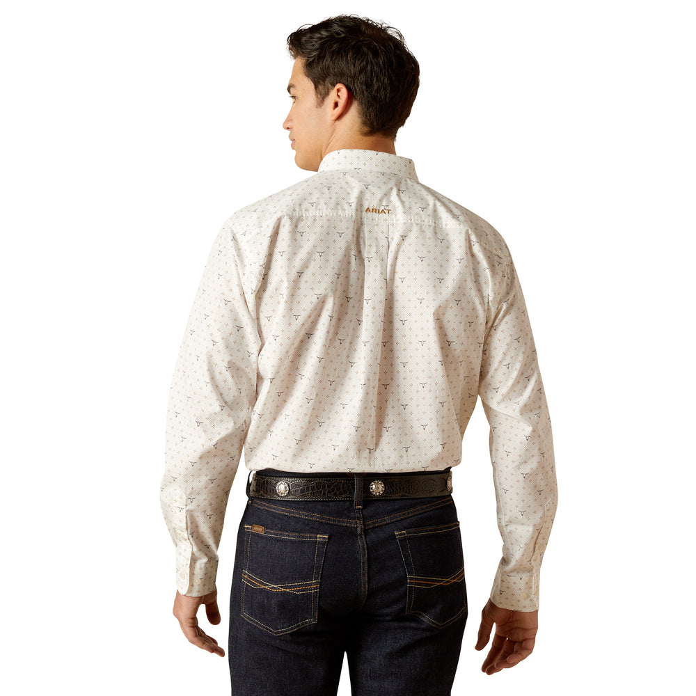 Ariat Mens White/Cream Long Horn Shirt