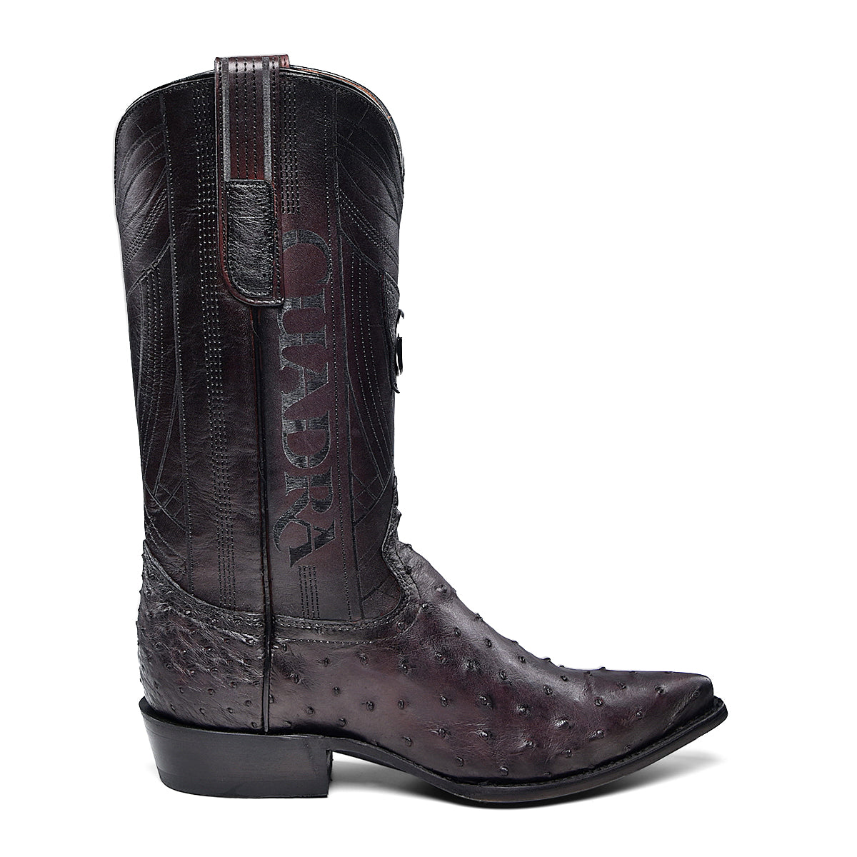 Cuadra Mens Ostrich Black Cherry Exotic Boot