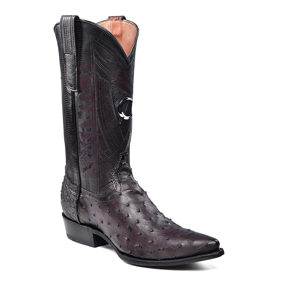 Cuadra Mens Ostrich Black Cherry Exotic Boot