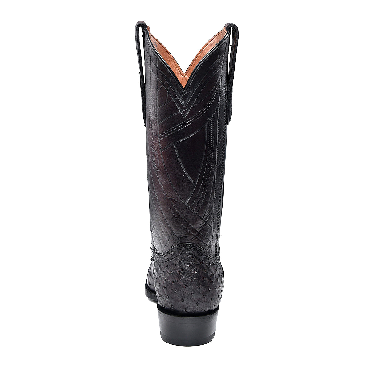 Cuadra Mens Ostrich Black Cherry Exotic Boot