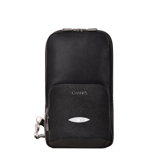 Cuadra Black Stingray Cross Body Bag