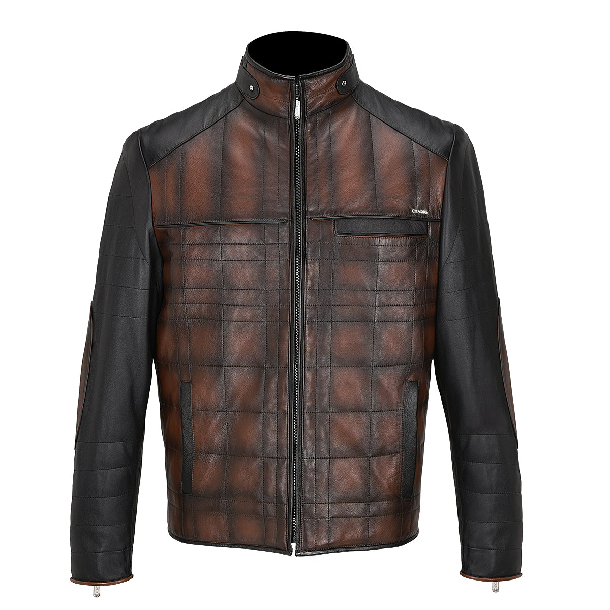 Cuadra Men's Genuine Lamb Leather Brown Zipper Jacket