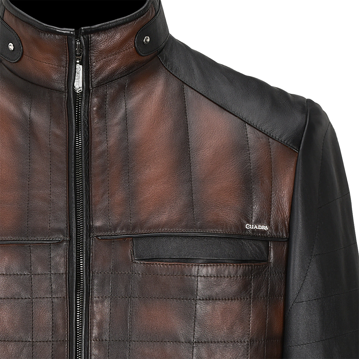 Cuadra Men's Genuine Lamb Leather Brown Zipper Jacket