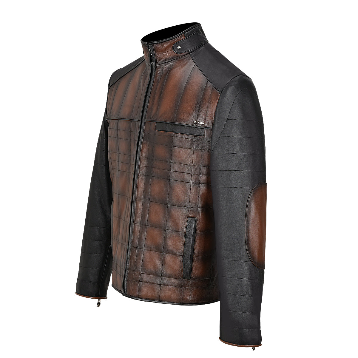 Cuadra Men's Genuine Lamb Leather Brown Zipper Jacket