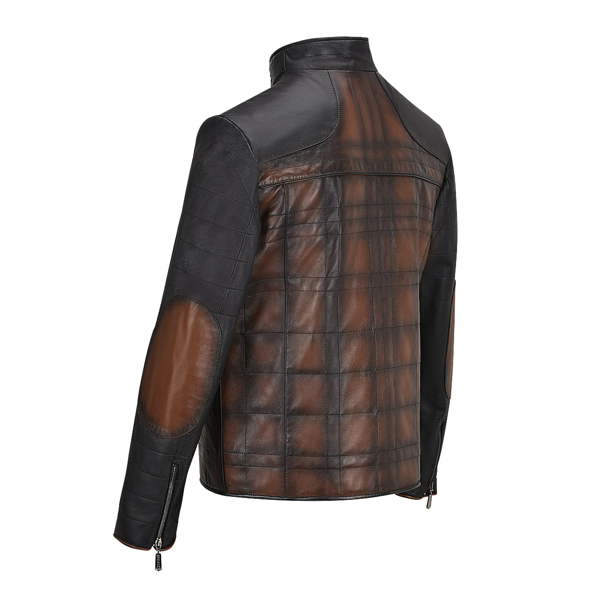 Cuadra Men's Genuine Lamb Leather Brown Zipper Jacket