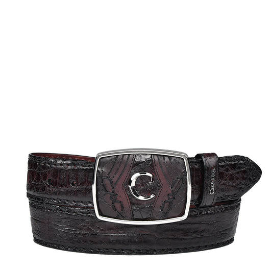 Cuadra Black Cherry Caiman Laser Belt