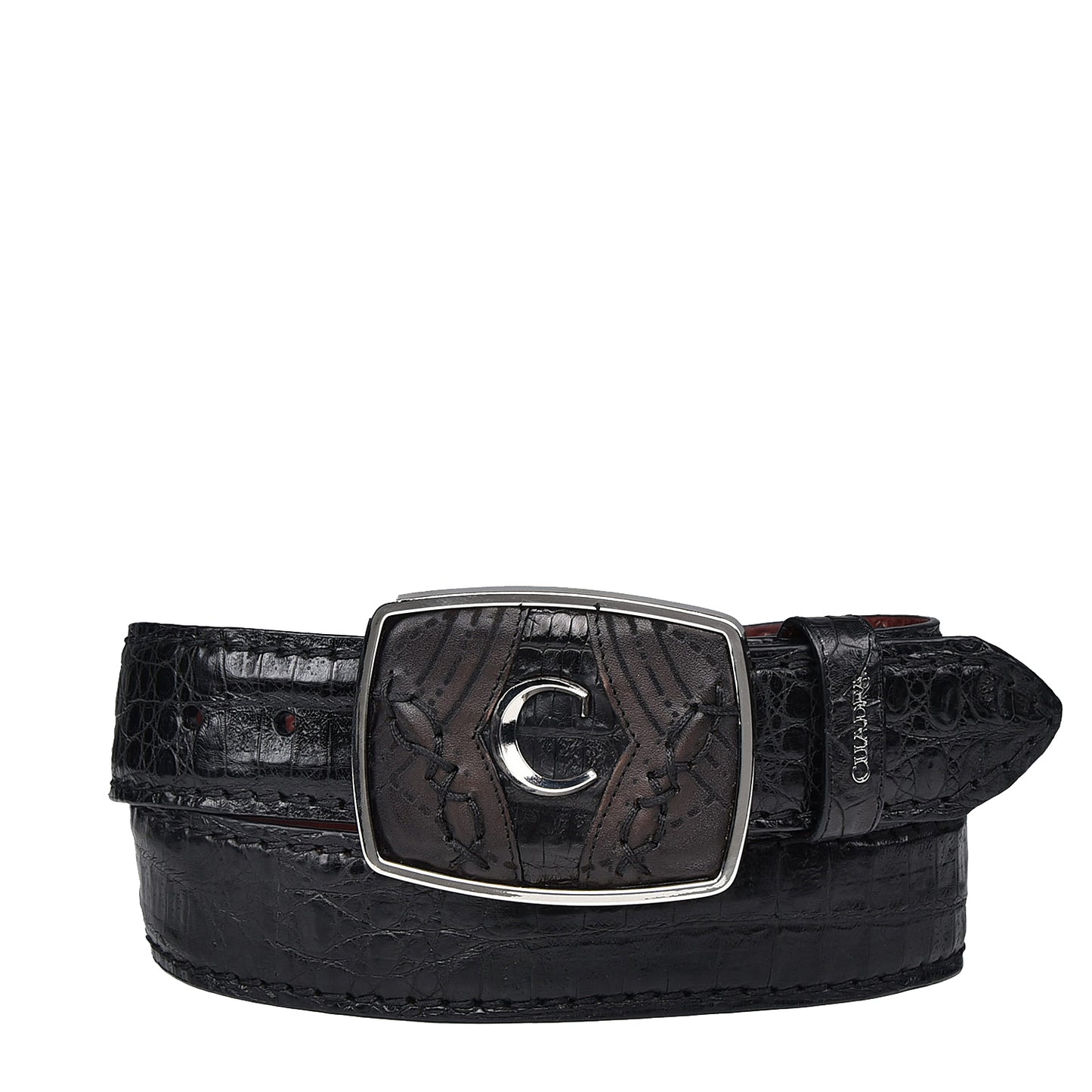 Cuadra Black Caiman Laser Belt