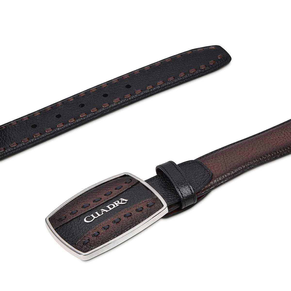 Cuadra Mens Brown Deer Woven Belt