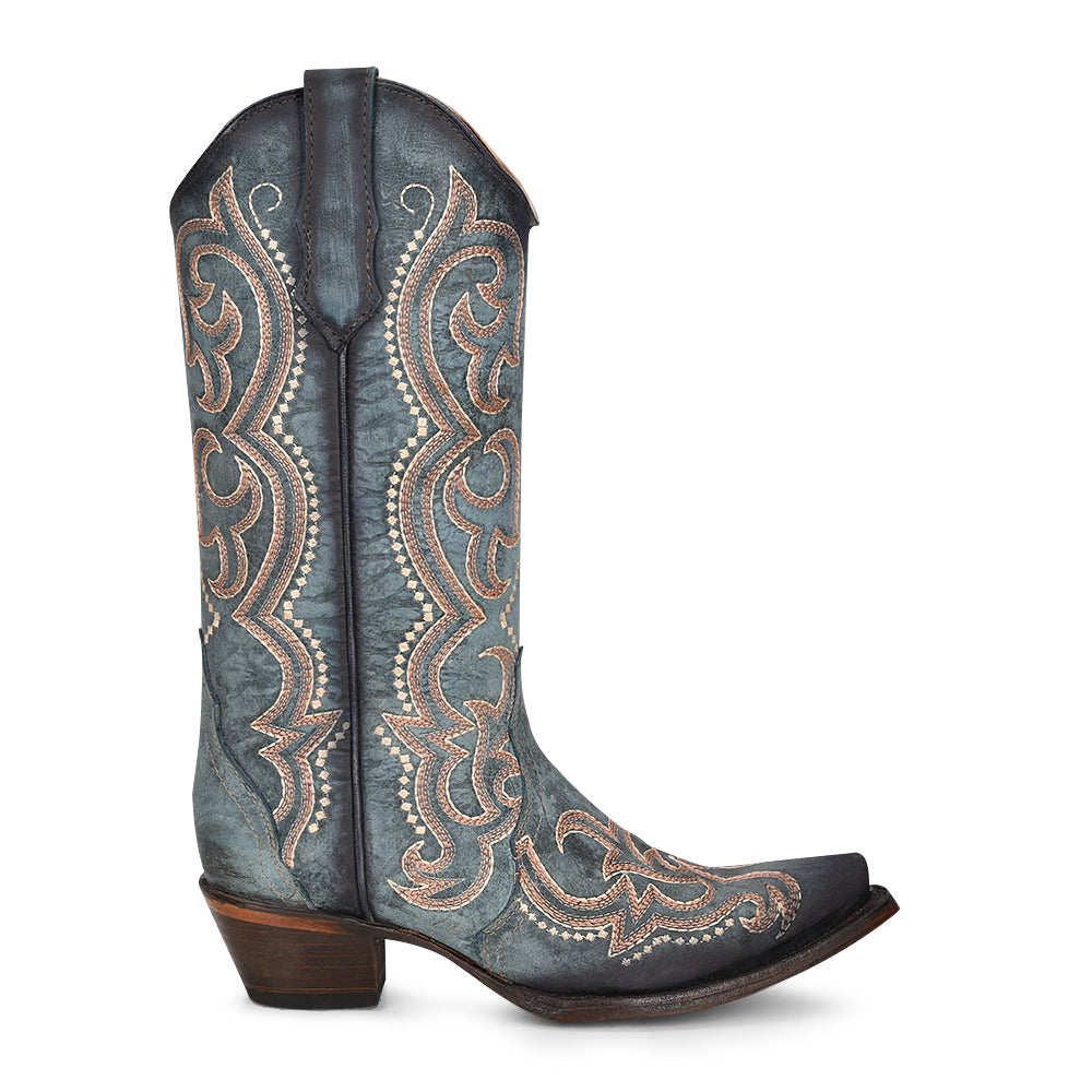 Circle G Embroidered Blue Detailed Western Boot