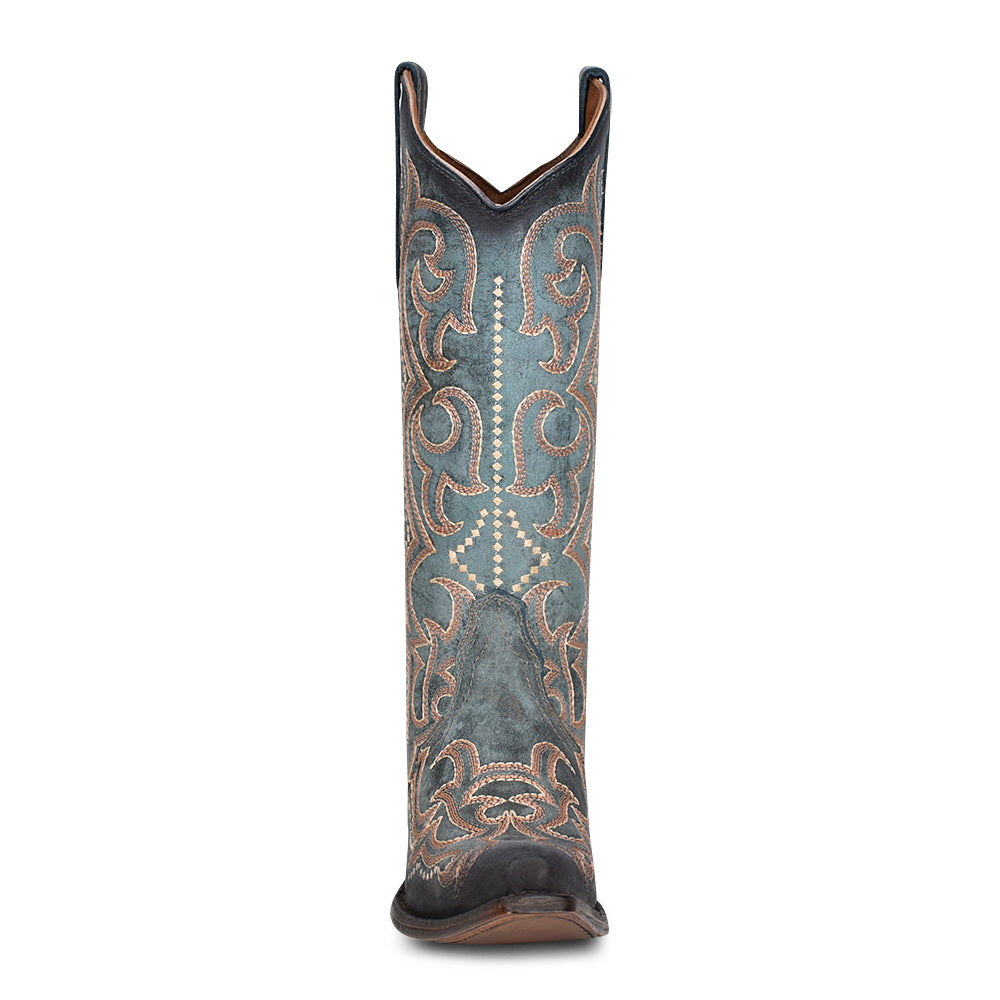 Circle G Embroidered Blue Detailed Western Boot