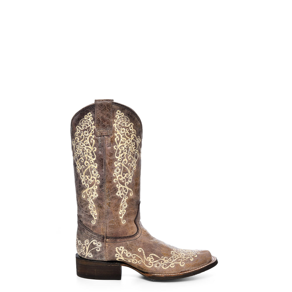 Corral Boot Company Ladies Brown Crater Embroidered Western Boot