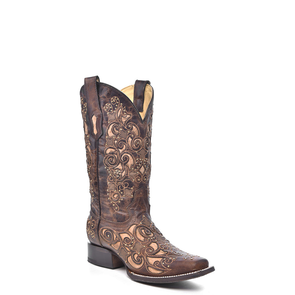 Corral Boot Company Brown Inlay, Studs & Embroider