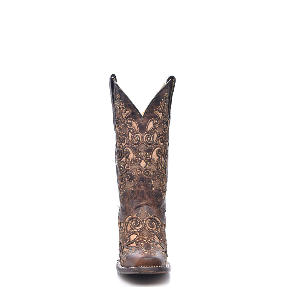 Corral Boot Company Brown Inlay, Studs & Embroider