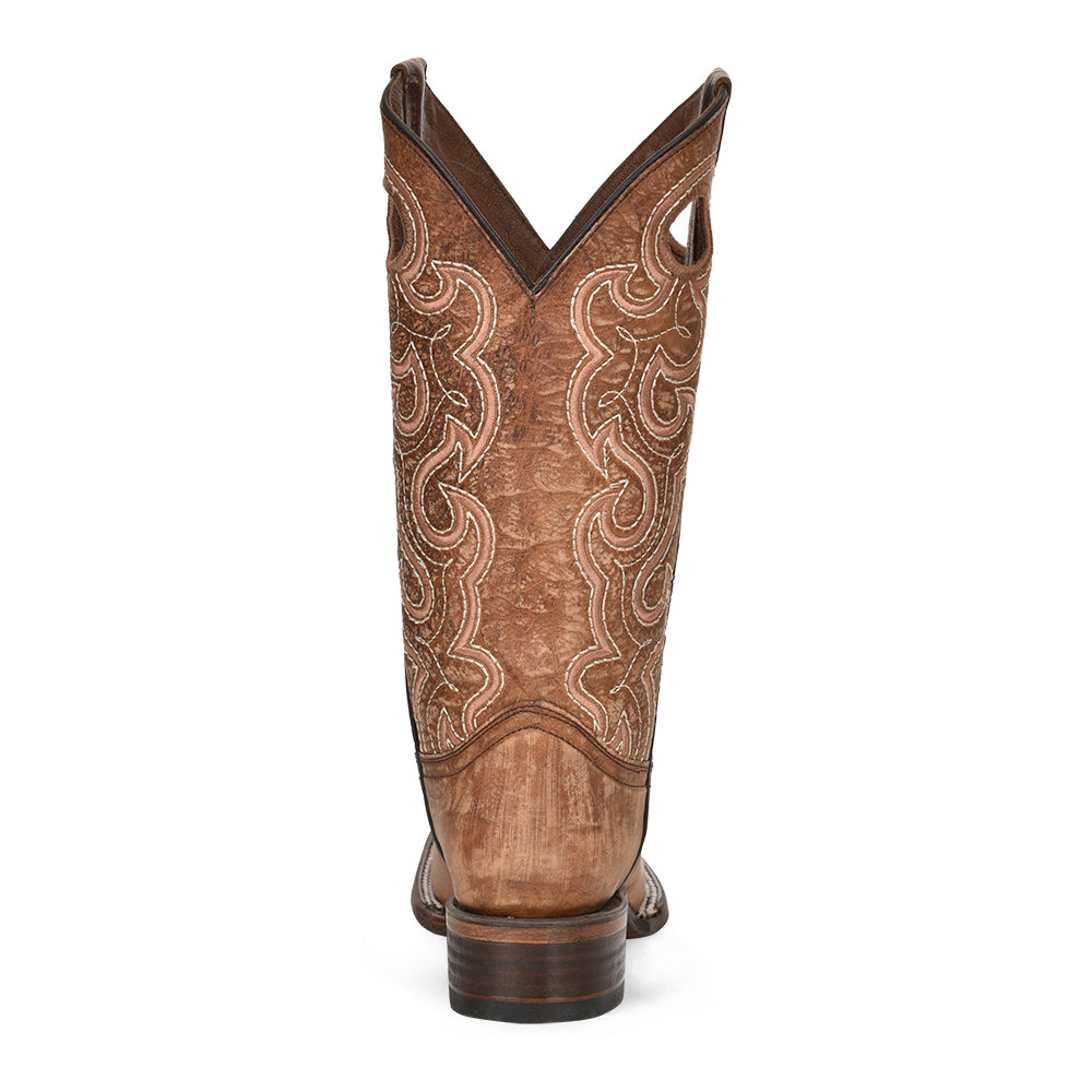 Corral Boot Company Cognac Cutout & Embroidery Squ