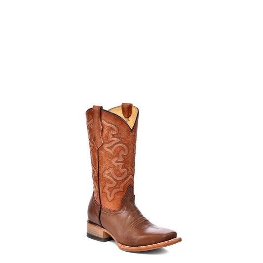 Corral Boot Company Tn Brown/Orange Embroidery Sq