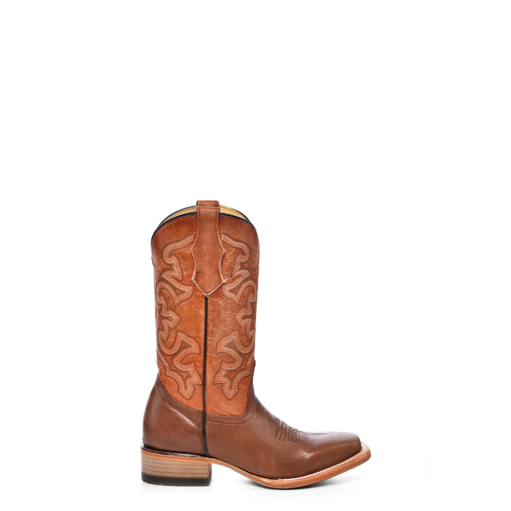 Corral Boot Company Tn Brown/Orange Embroidery Sq