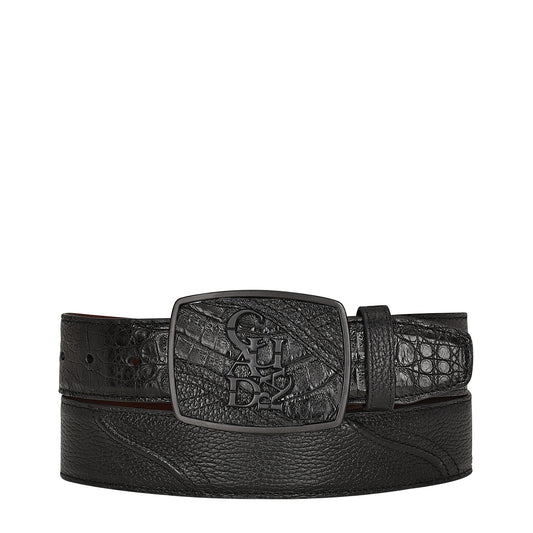 Cuadra Black Caiman Stiching Belt