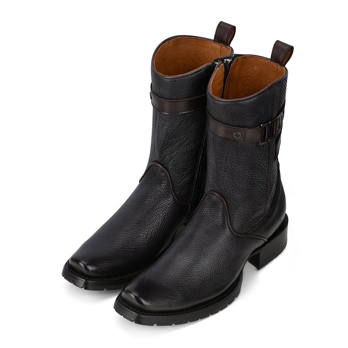 Cuadra Black Laser Narrow Square Boot