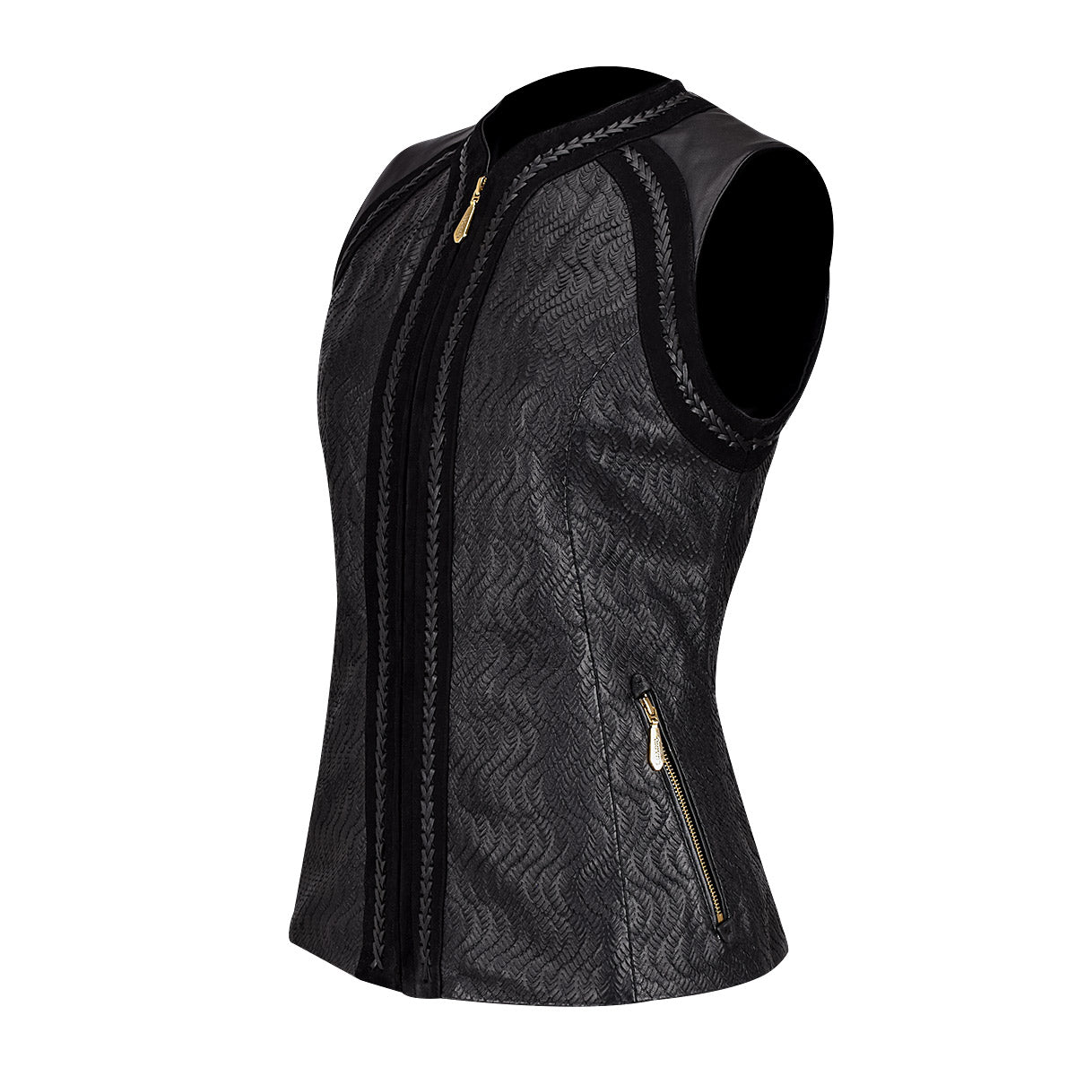 Cuadra Womens Black Natural Woven Vest