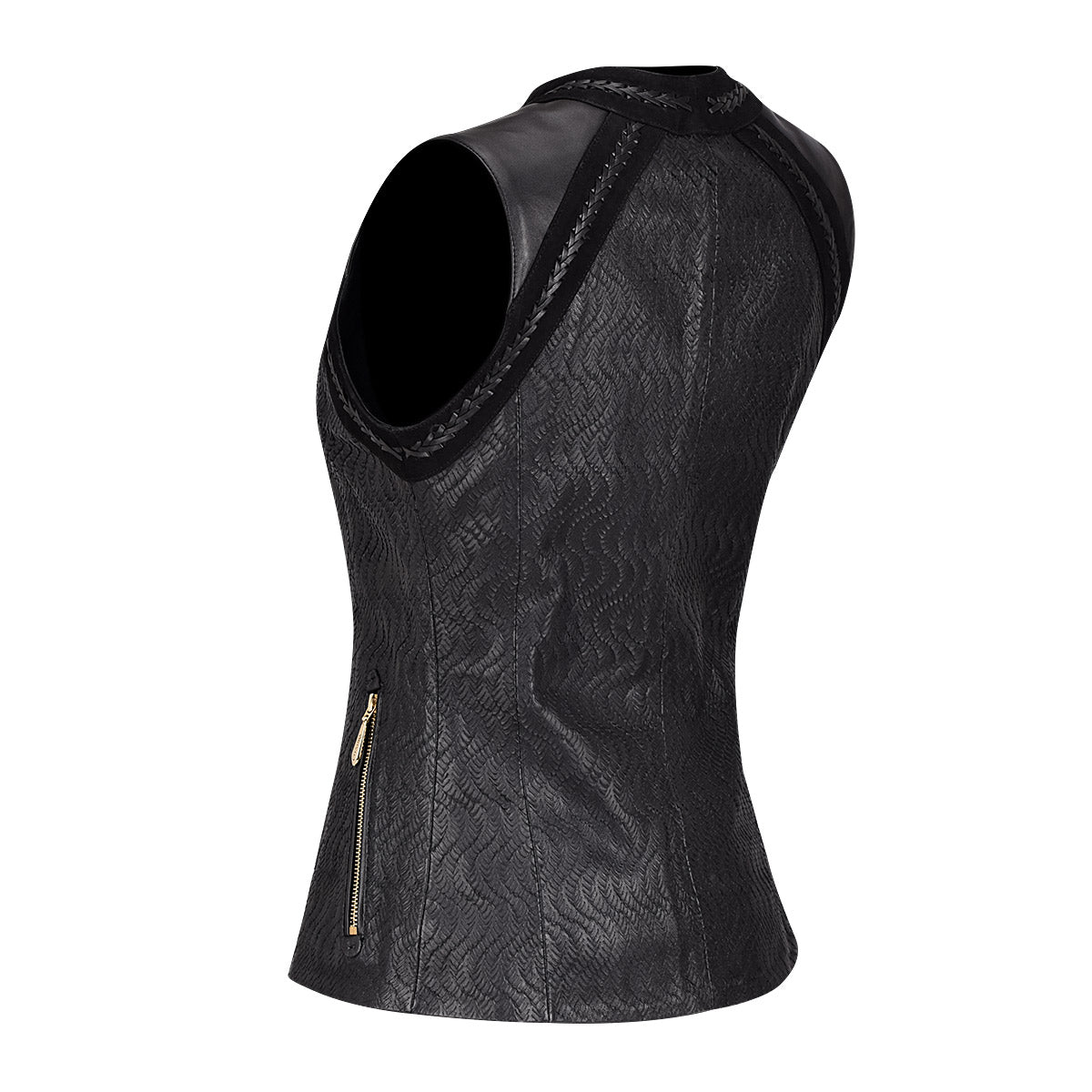 Cuadra Womens Black Natural Woven Vest