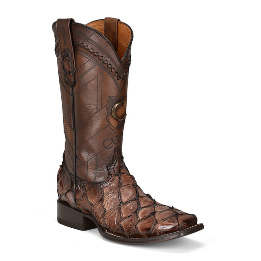 Cuadra Mens Fish Pirarucu Chocolate Exotic Boot